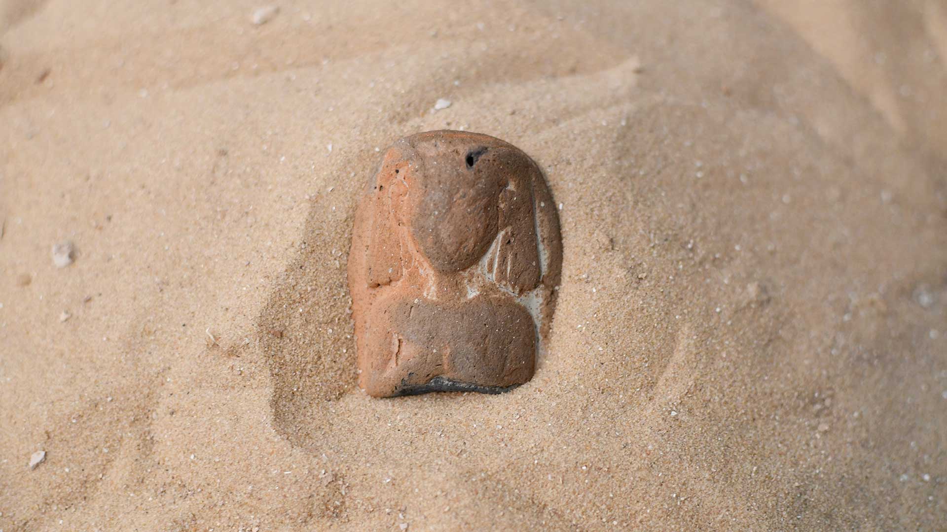 Egyptian artifact found on beach.